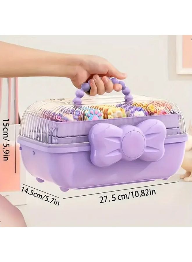 Pink Multi Layer Storage Box With Transparent Lid For Jewelry Cosmetics Toys - Image 3
